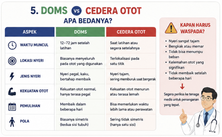 doms vs cedera otot apa bedanya