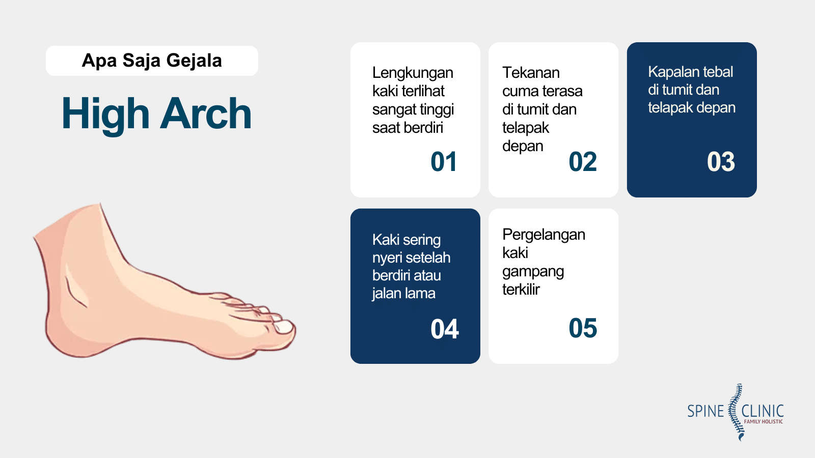 gejala kaki high arch