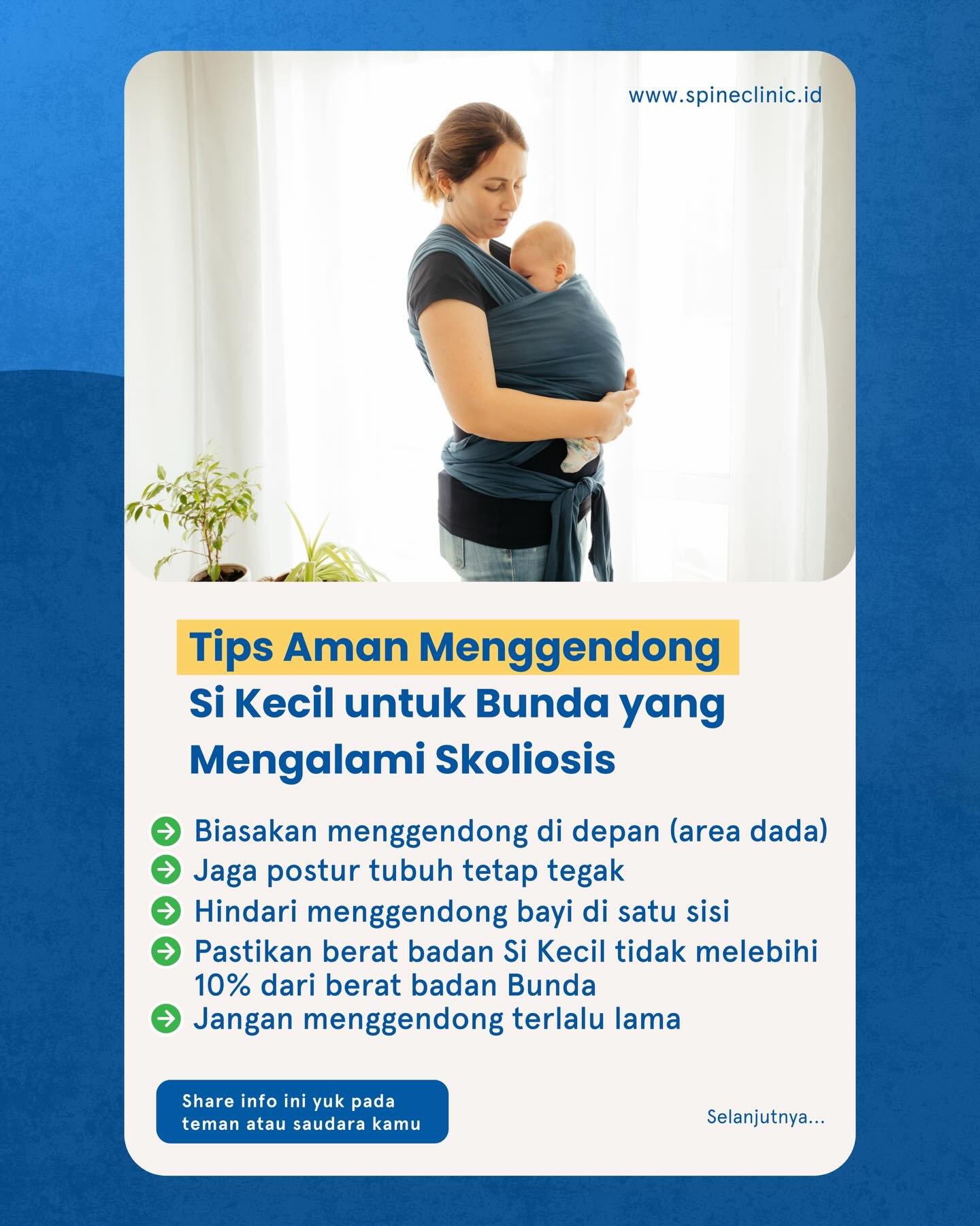 tips aman menggendong bayi untuk skolioser