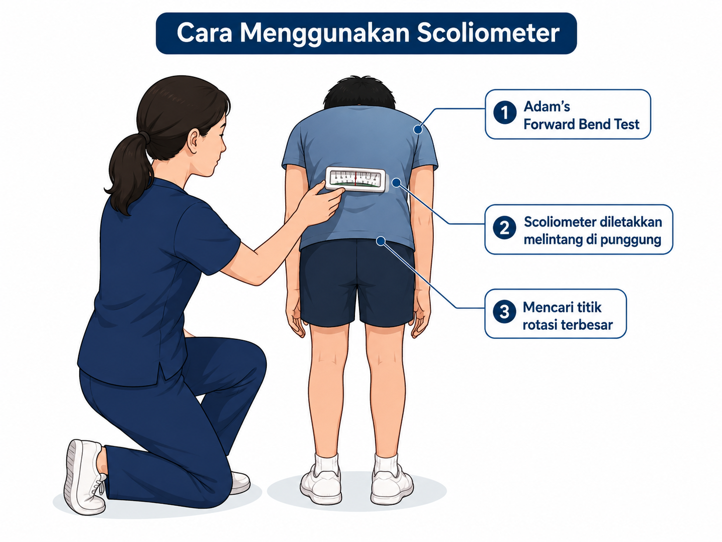 cara menggunakan scoliometer